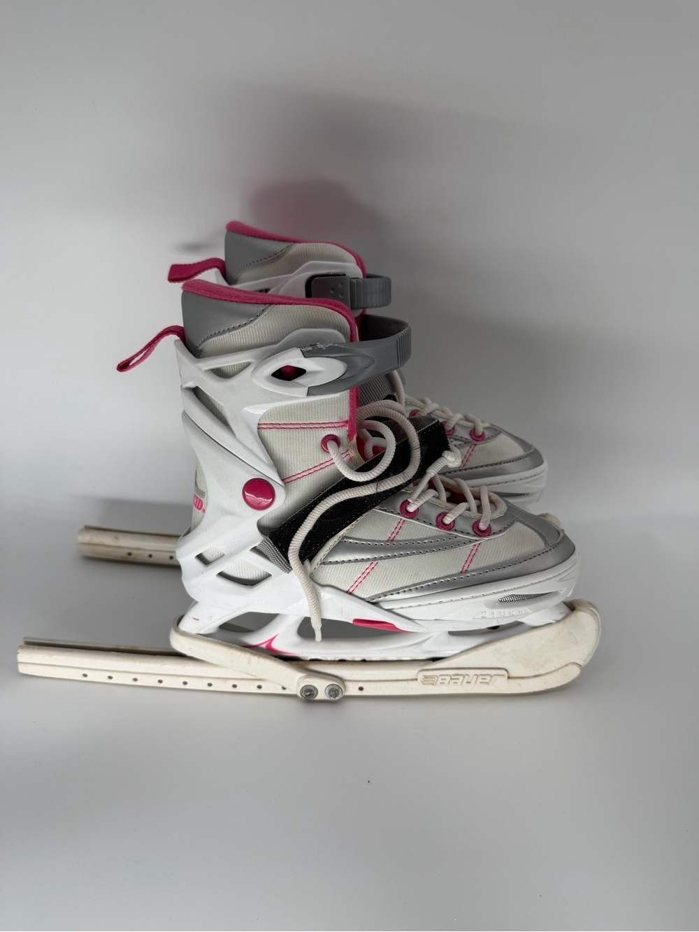 Lake Placid Adjustable Ice Skate Pink White Size Youth 11-2 Little Kid